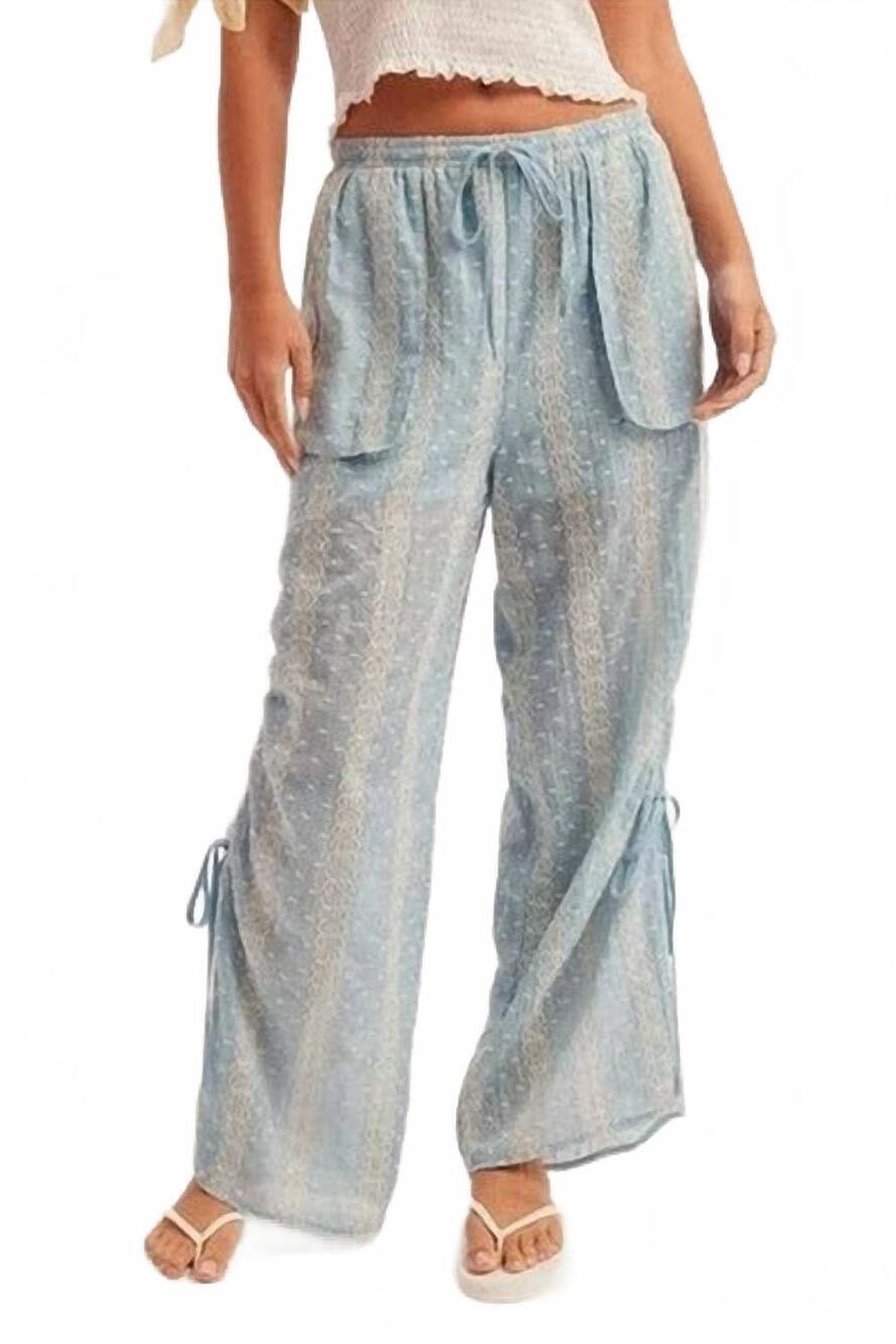 NEW HEM & THREAD mesa embroidered pants in blue